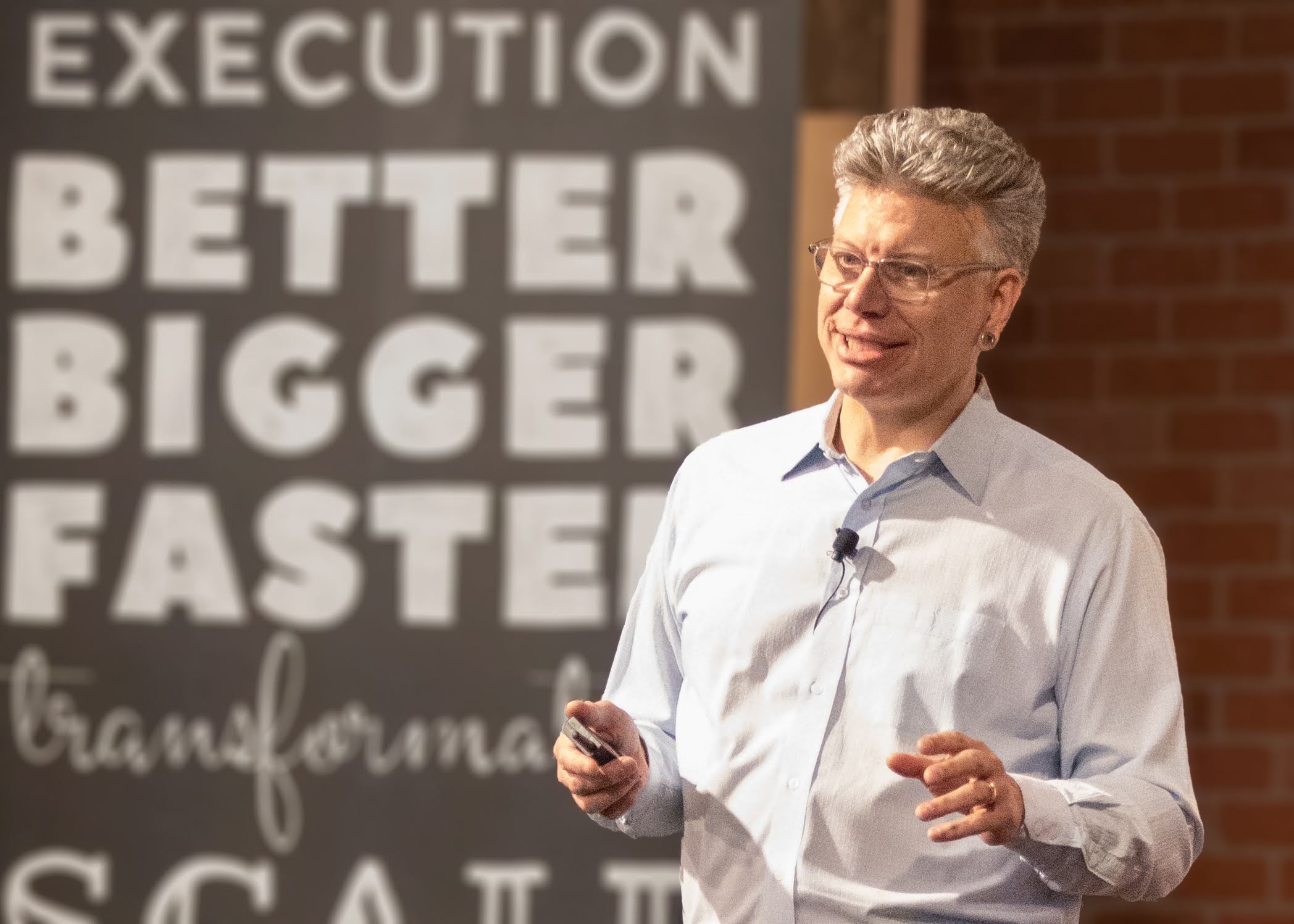 Photo of Jonathan H Brown speaking at Think Up conference