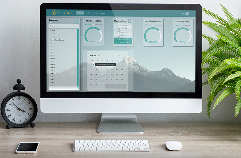 Laurel Hub application on an iMac