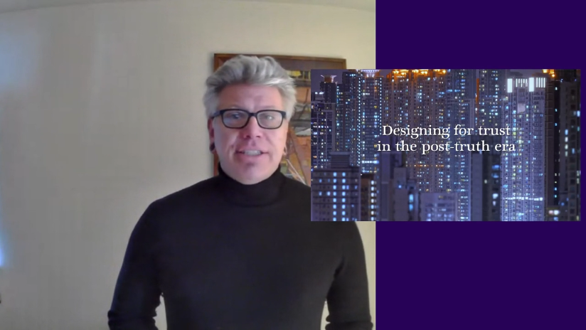 Screenshot of Interaction 21 advertisement for Jonathan H Brown's talk- Designing for Truth in a Post-Truth Era